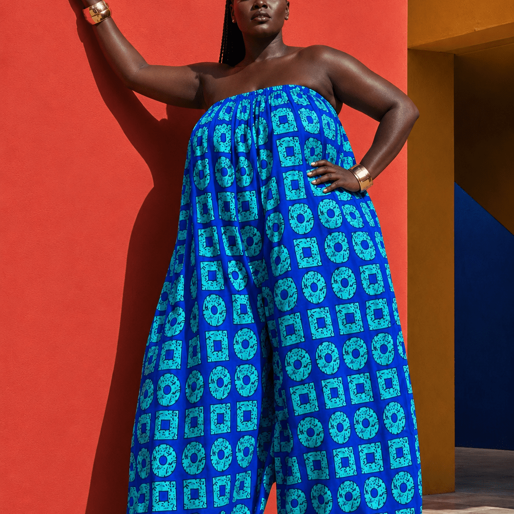 African Print Balloon Jumpsuit - Trufacebygrace