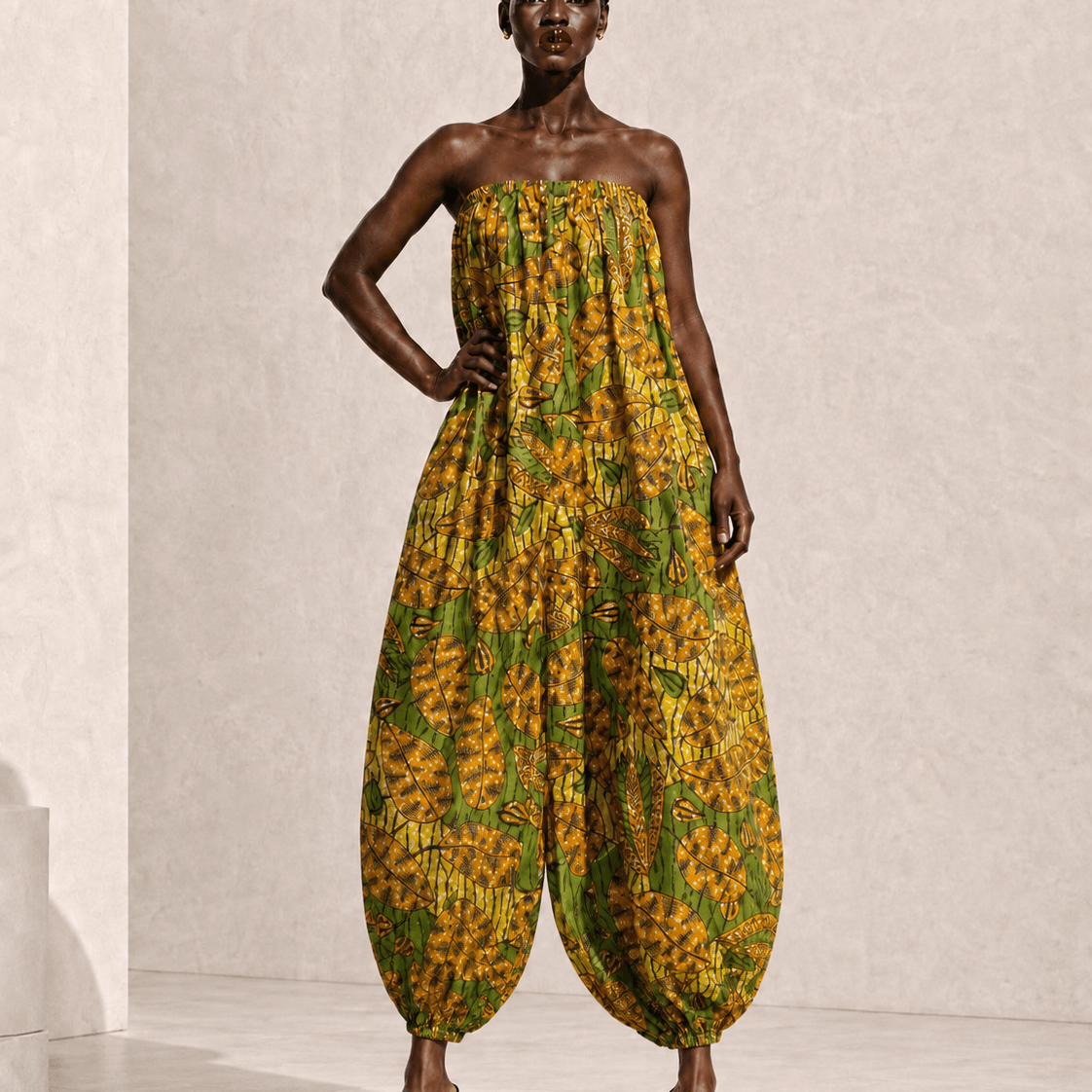 African Print Balloon Jumpsuit - Trufacebygrace