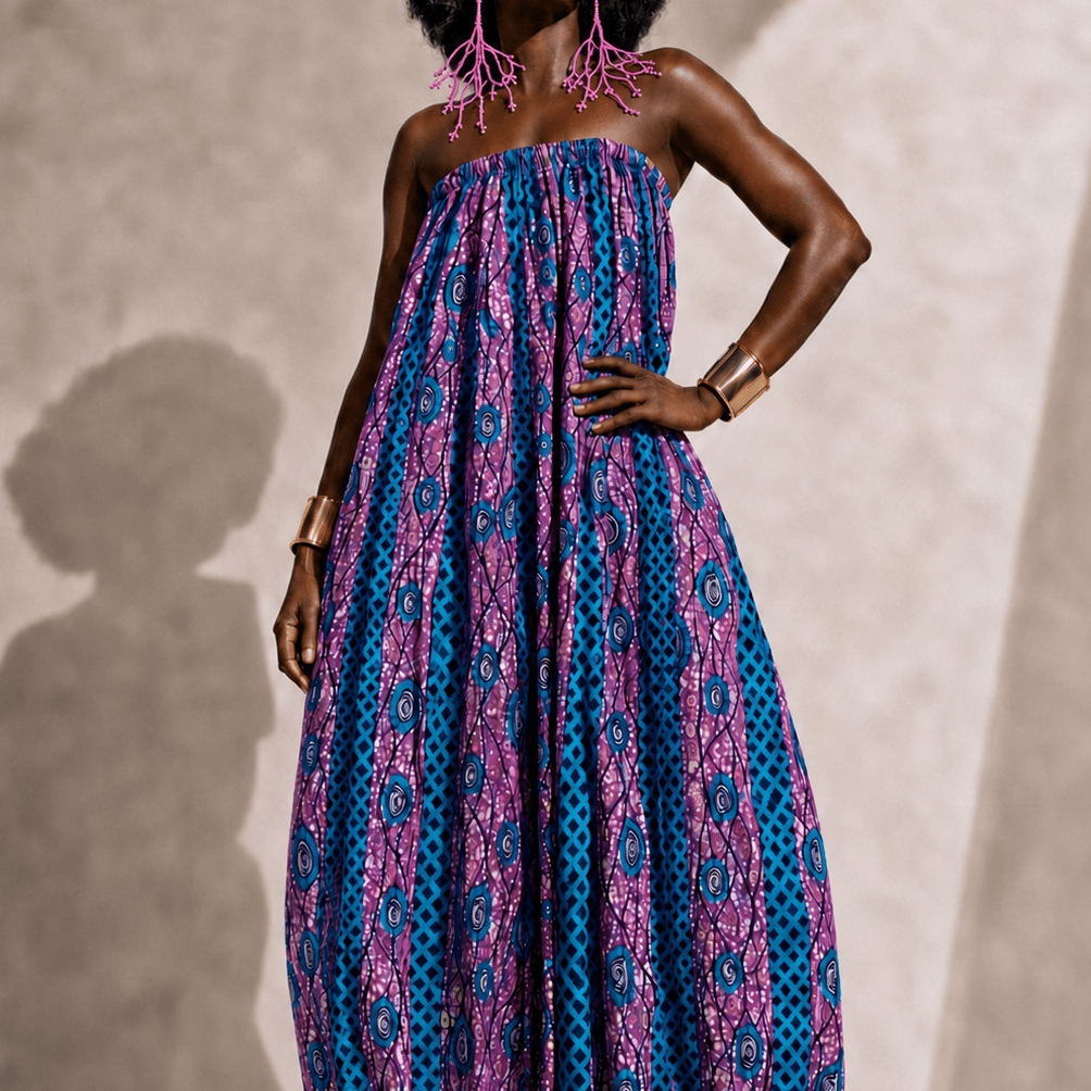 African Print Balloon Jumpsuit - Trufacebygrace