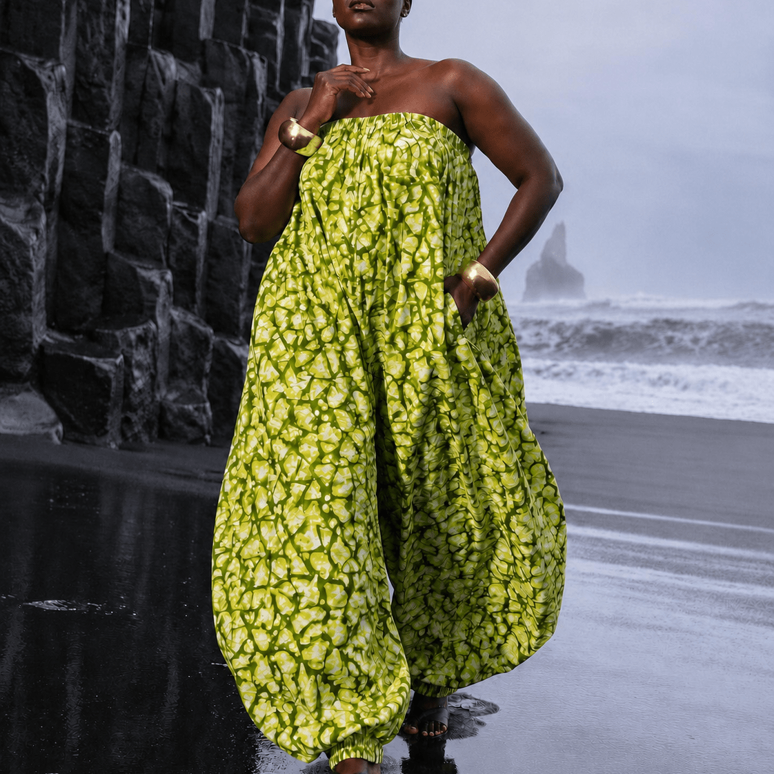 African Print Balloon Jumpsuit - Trufacebygrace