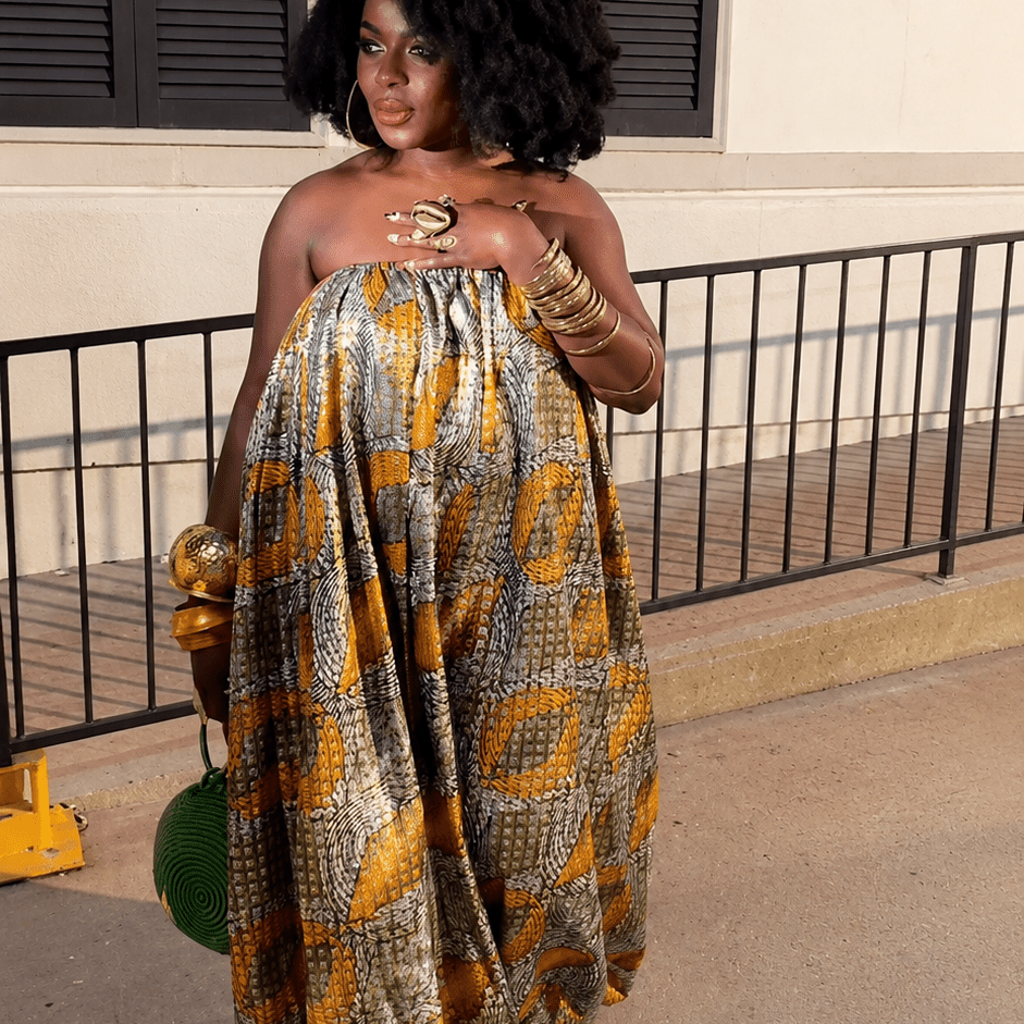 African Print Balloon Jumpsuit - Trufacebygrace