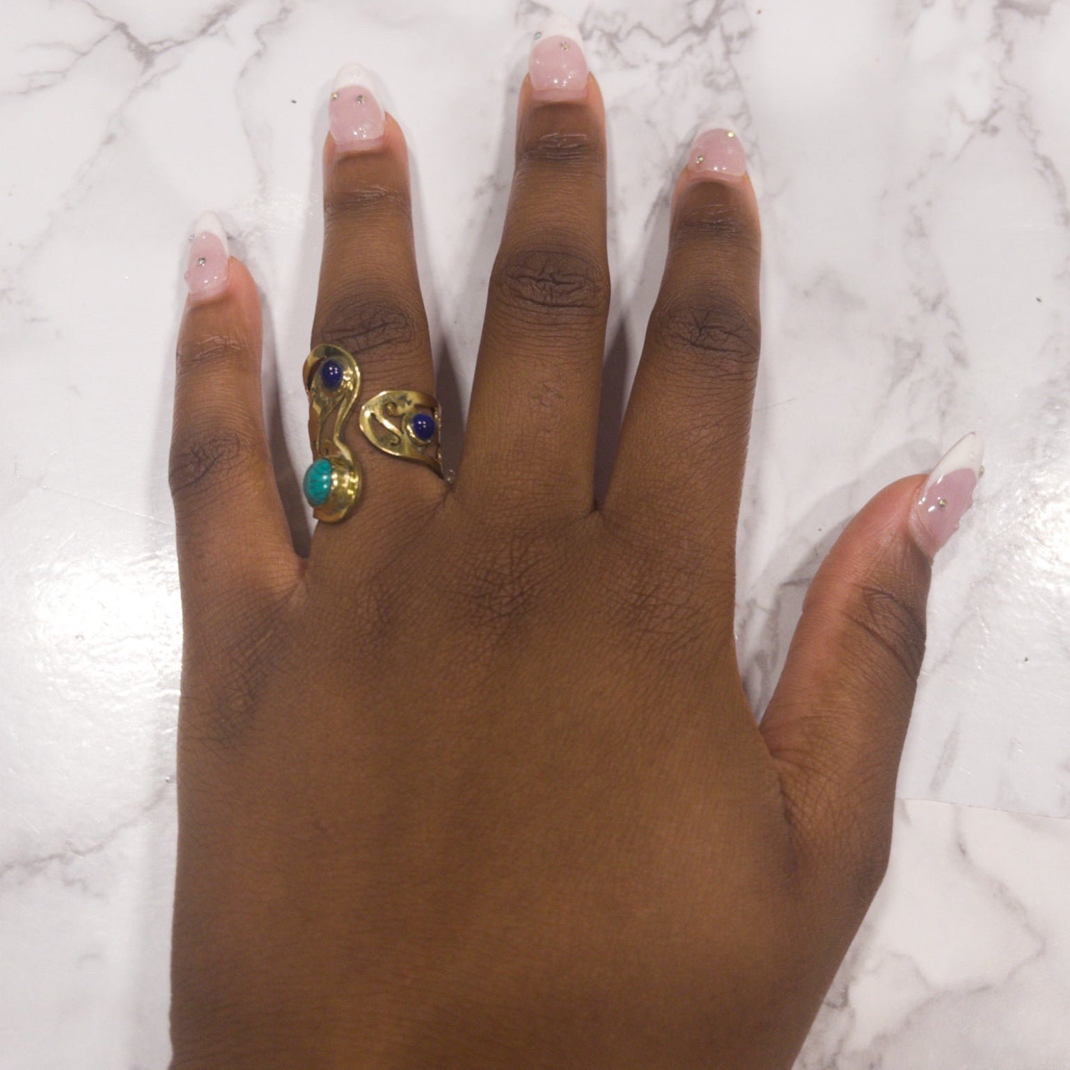 AfriGem Adornia Adjustable Brass Ring - Trufacebygrace