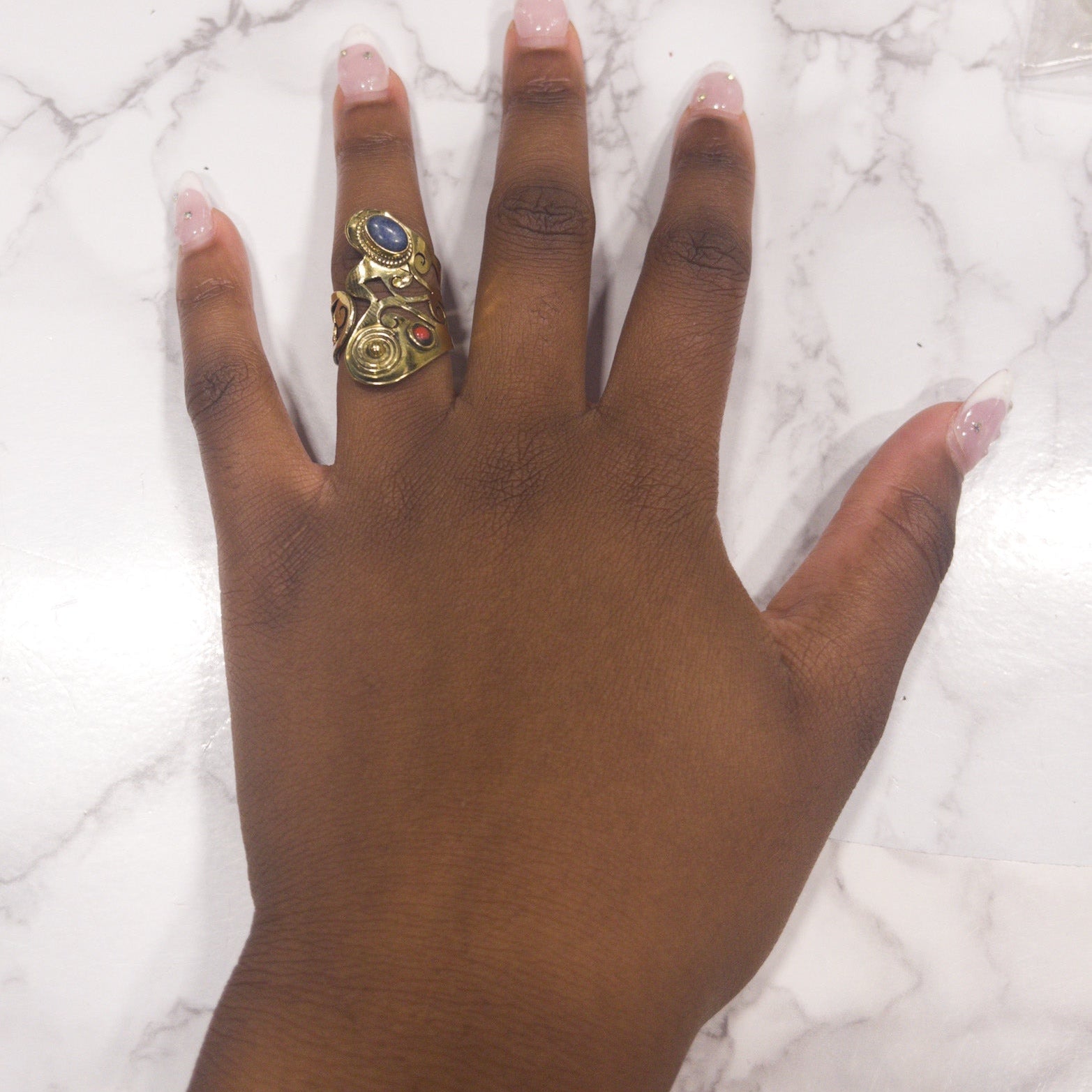 AfriGem Adornia Adjustable Brass Ring - Trufacebygrace