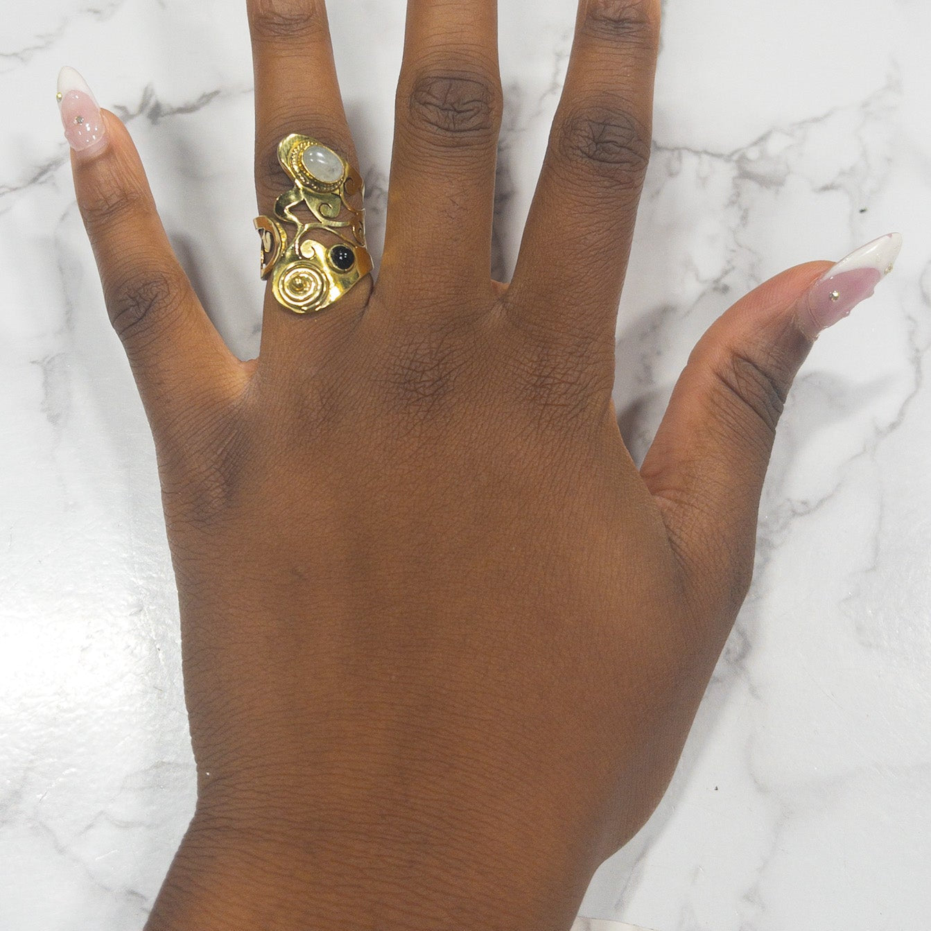 AfriGem Adornia Adjustable Brass Ring - Trufacebygrace