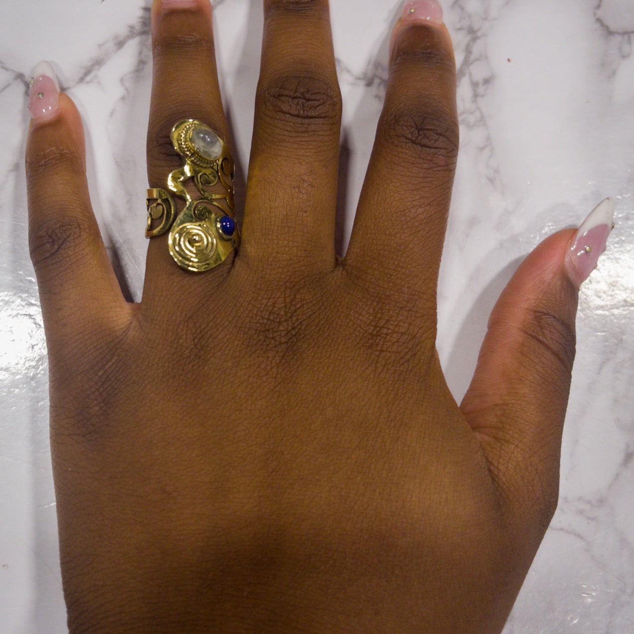 AfriGem Adornia Adjustable Brass Ring - Trufacebygrace