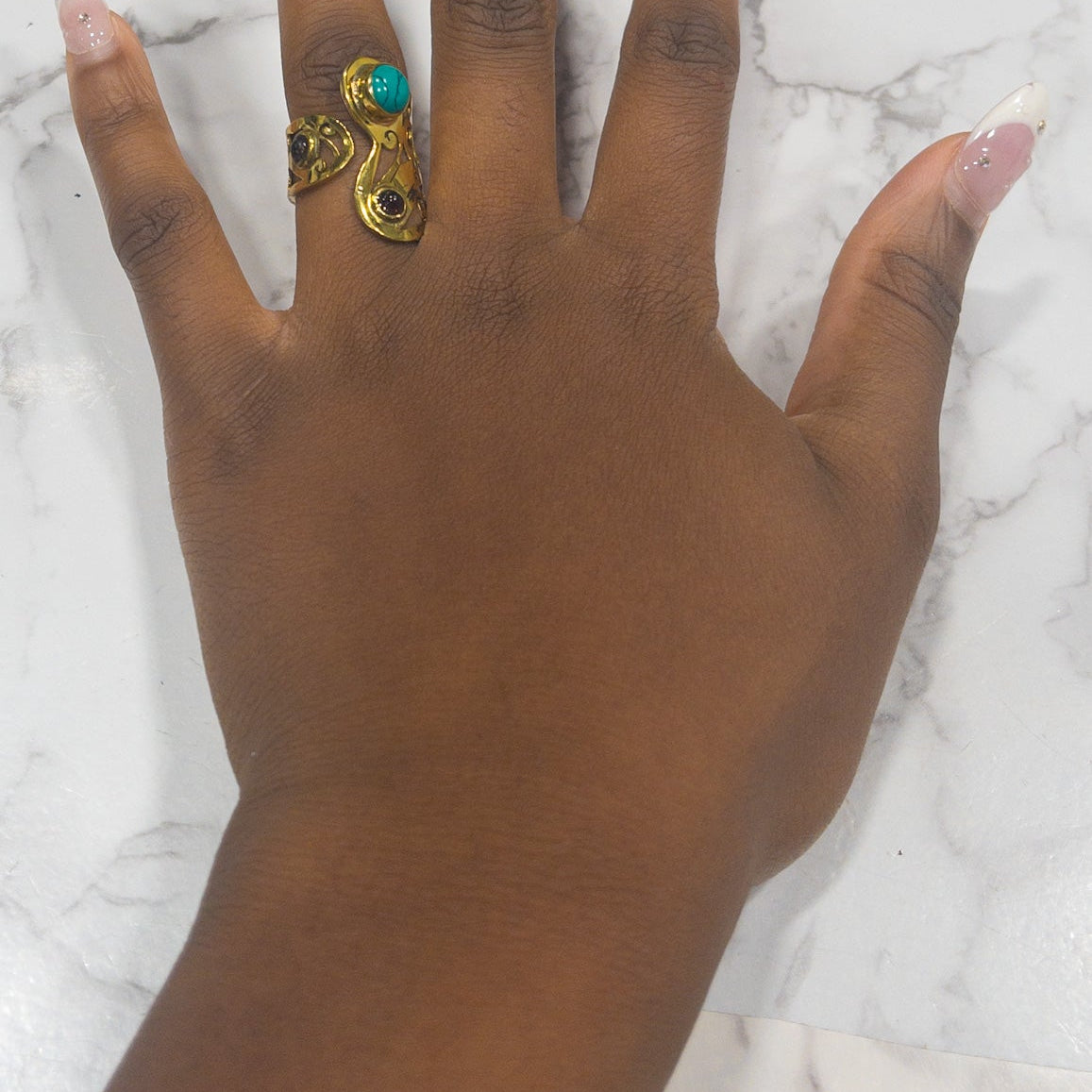 AfriGem Adornia Adjustable Brass Ring - Trufacebygrace