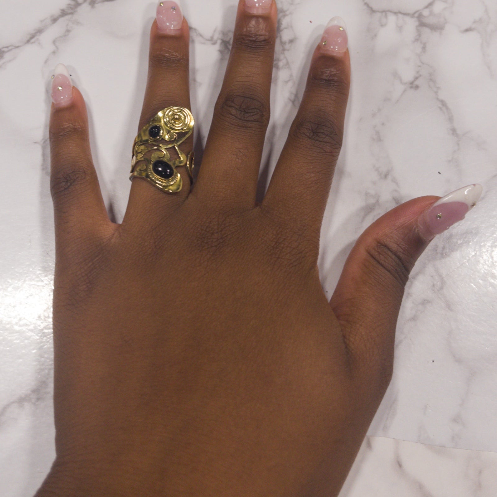 AfriGem Adornia Adjustable Brass Ring - Trufacebygrace