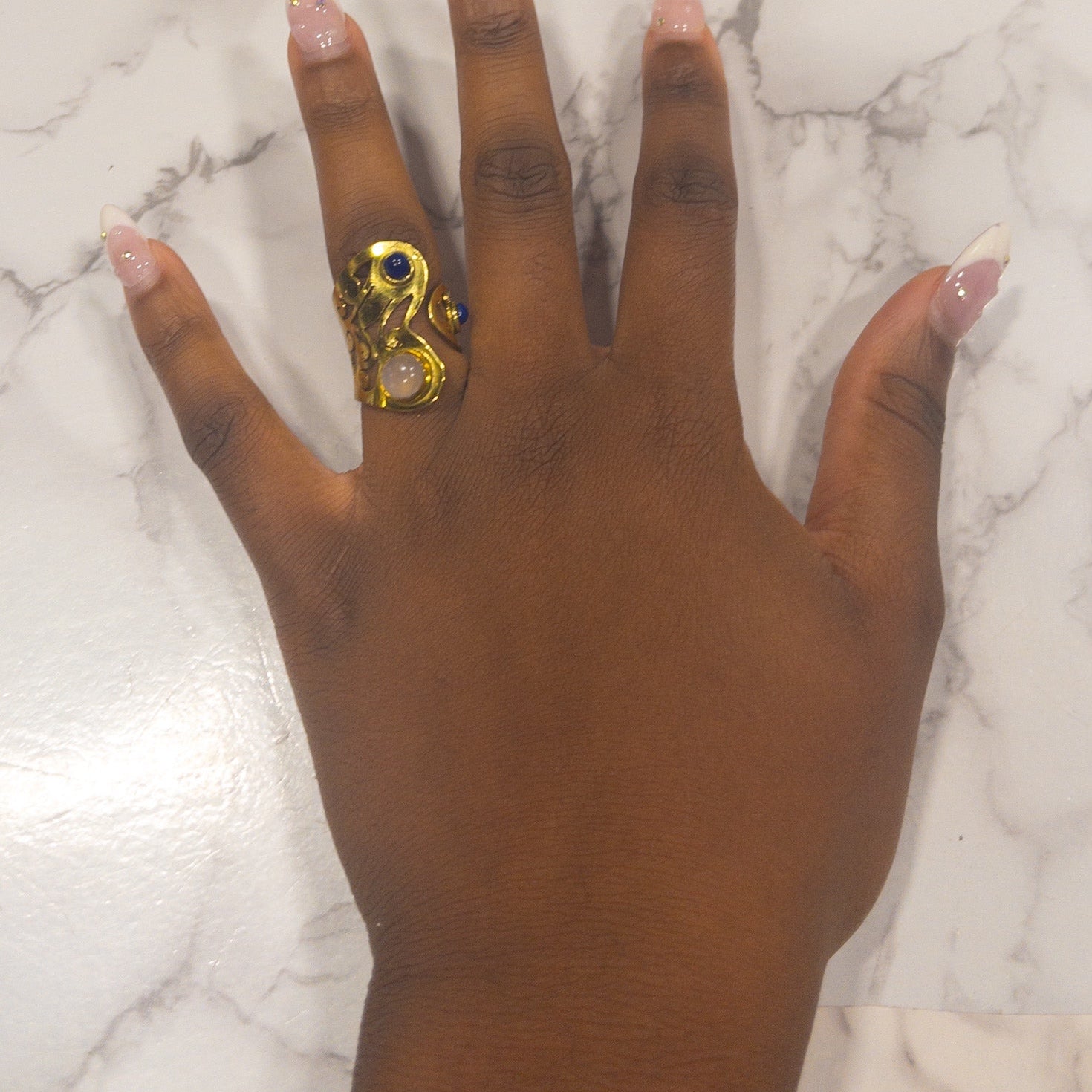 AfriGem Adornia Adjustable Brass Ring - Trufacebygrace