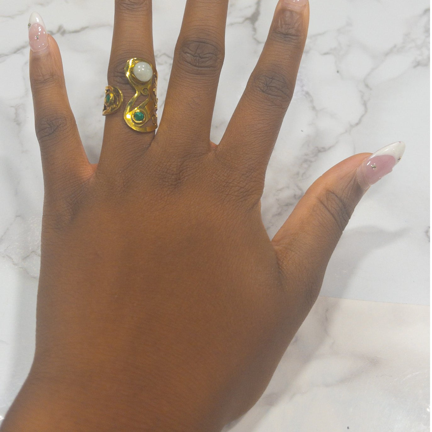 AfriGem Adornia Adjustable Brass Ring - Trufacebygrace