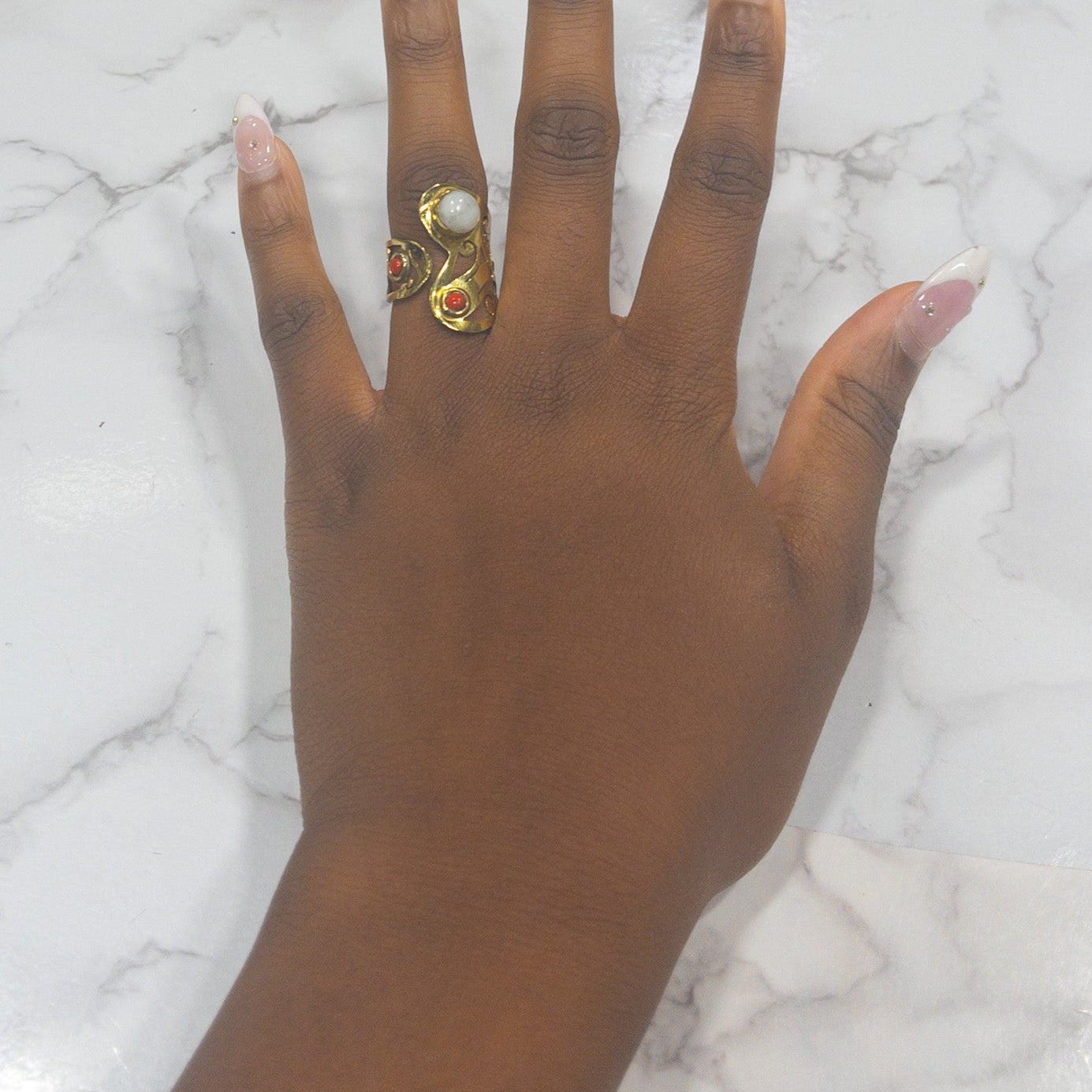 AfriGem Adornia Adjustable Brass Ring - Trufacebygrace