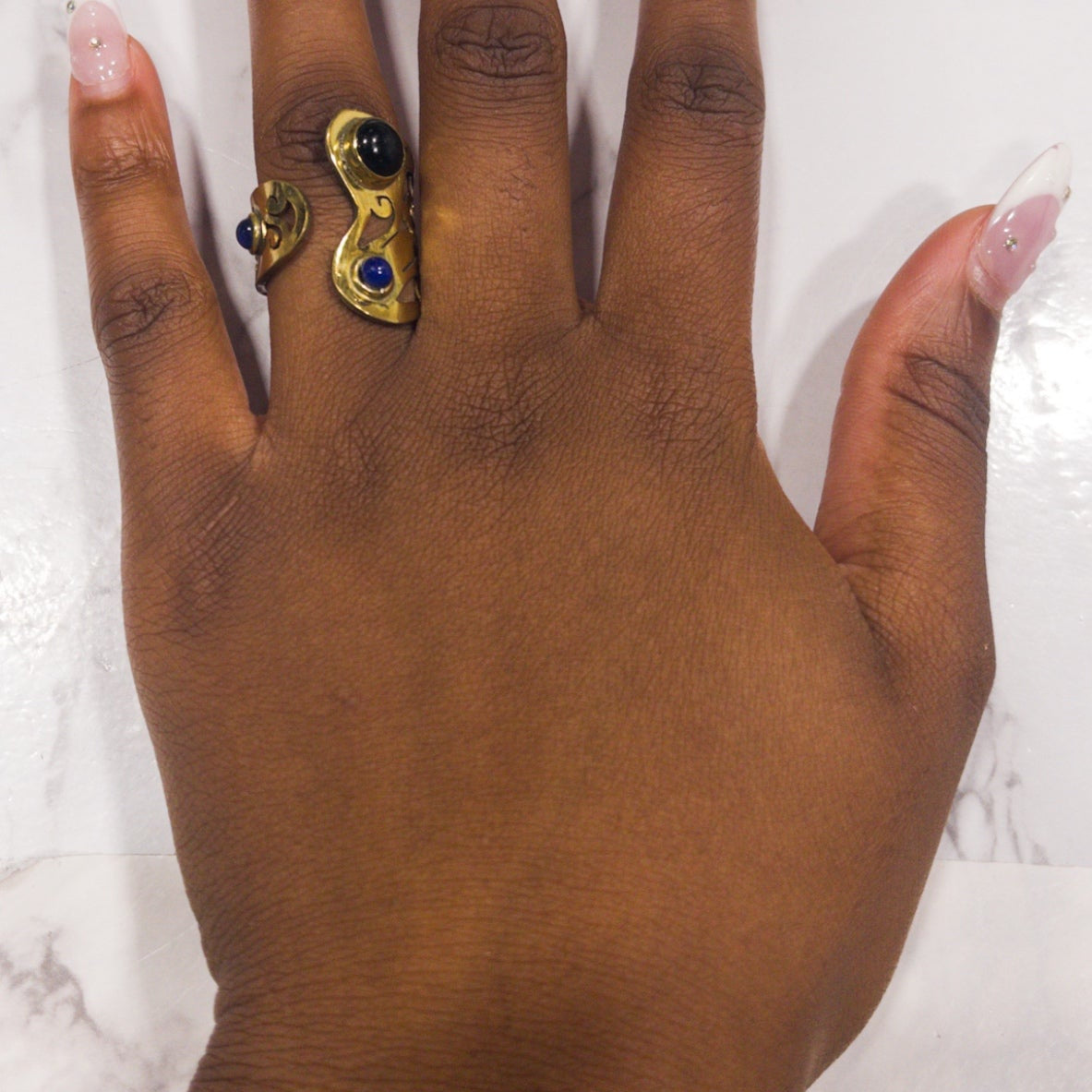 AfriGem Adornia Adjustable Brass Ring - Trufacebygrace