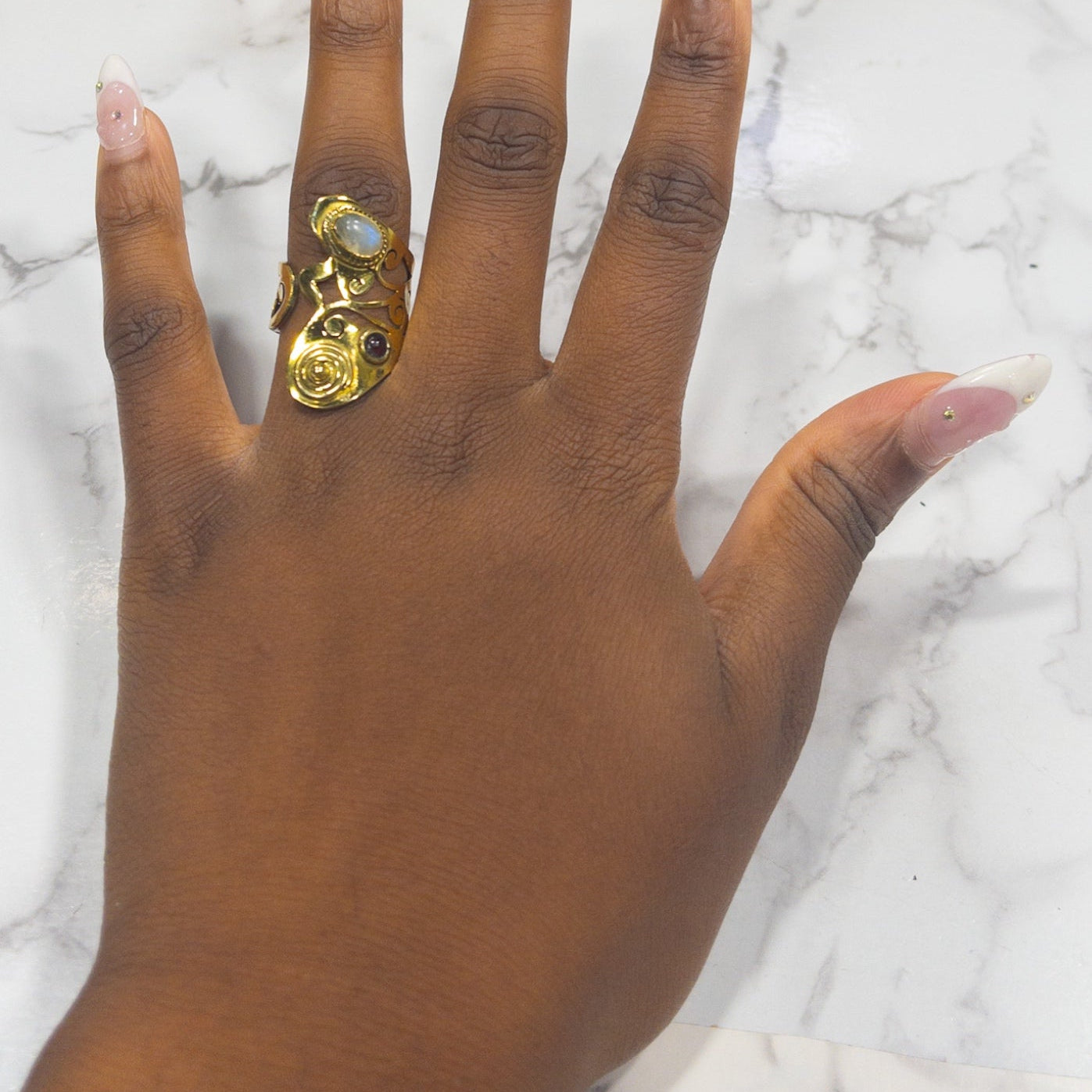 AfriGem Adornia Adjustable Brass Ring - Trufacebygrace