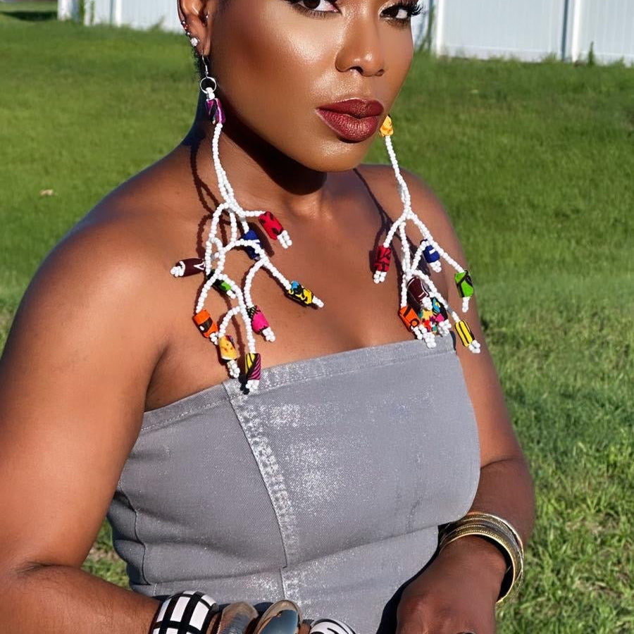 Afrique Elegance Beaded Branch Earrings - Trufacebygrace