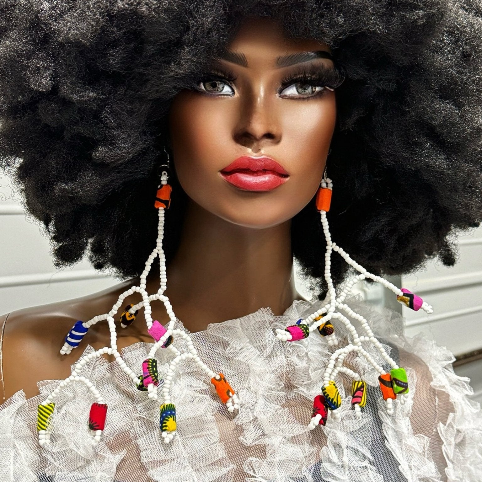 Afrique Elegance Beaded Branch Earrings - Trufacebygrace