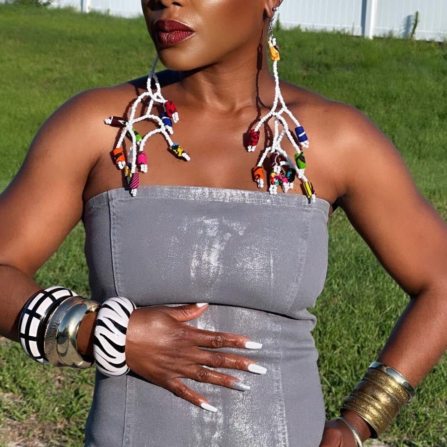 Afrique Elegance Beaded Branch Earrings - Trufacebygrace