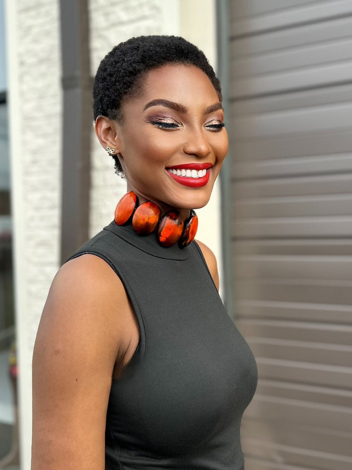 Afro Color Pop Horn Choker Necklace - Trufacebygrace