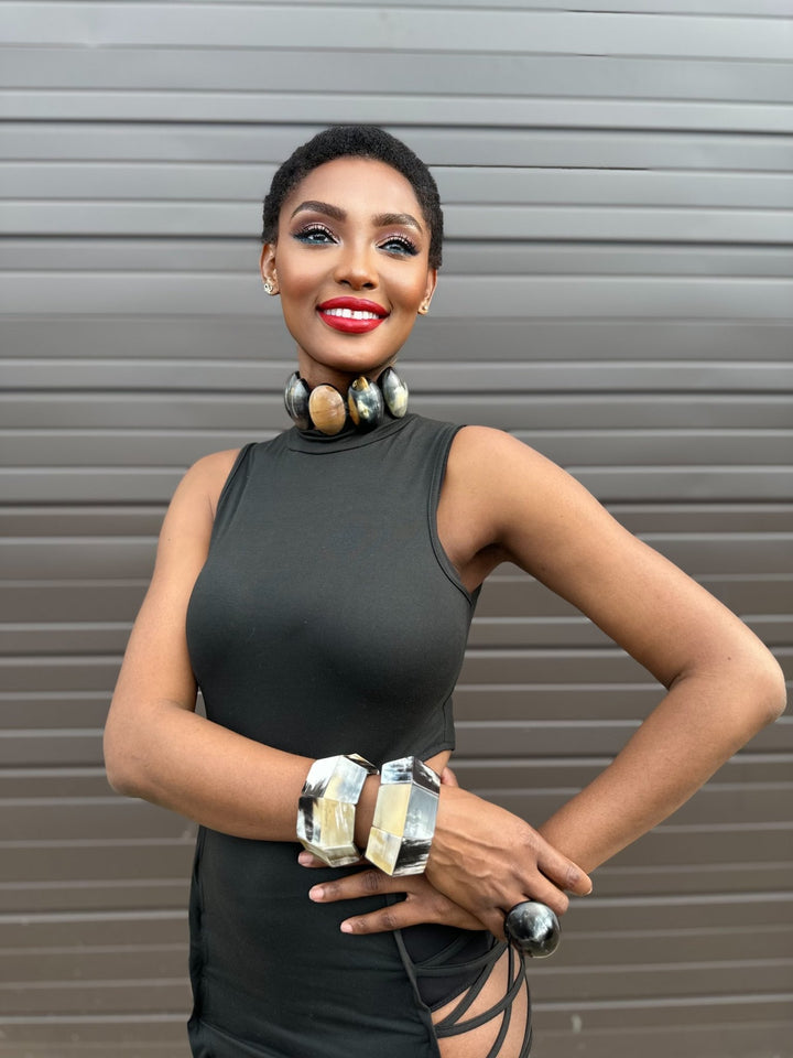 Afro Color Pop Horn Choker Necklace - Trufacebygrace