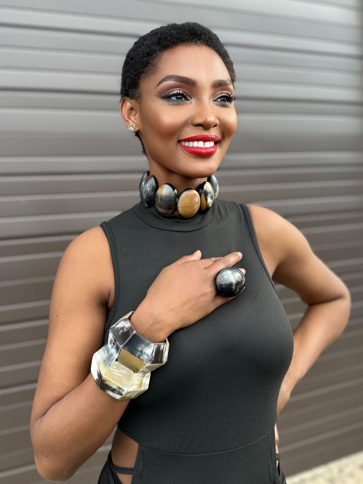 Afro Color Pop Horn Choker Necklace - Trufacebygrace