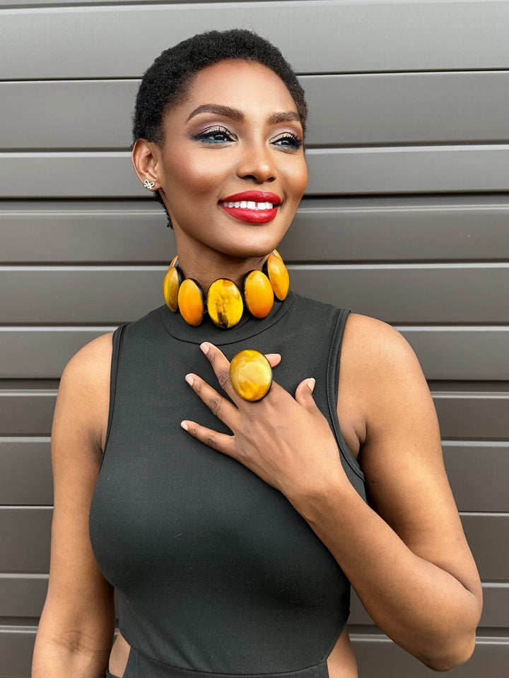 Afro Color Pop Horn Choker Necklace - Trufacebygrace