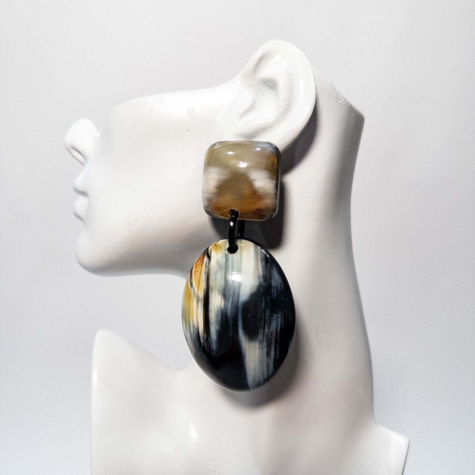 Afro Color Pop Horn Drop Earrings - Trufacebygrace