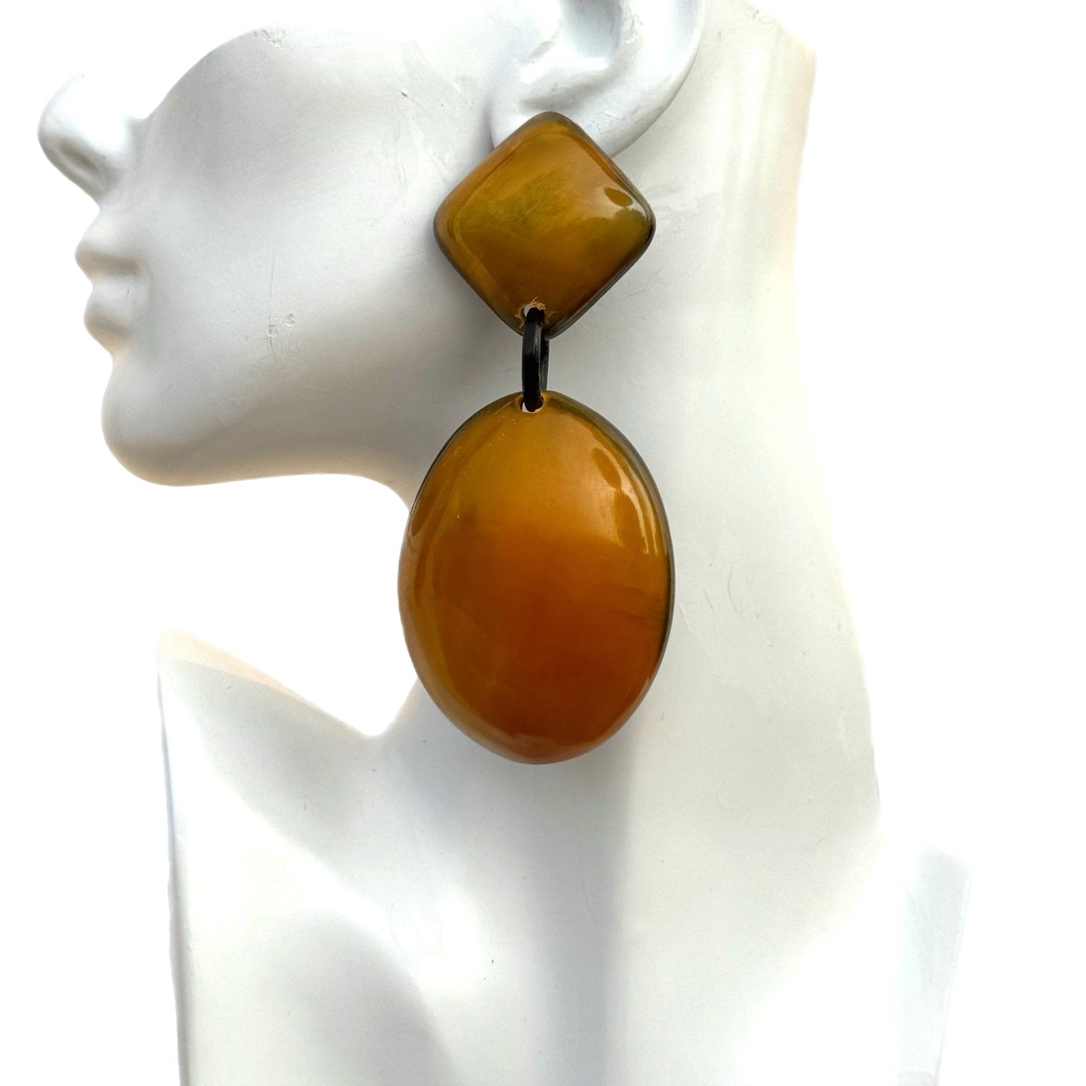Afro Color Pop Horn Drop Earrings - Trufacebygrace
