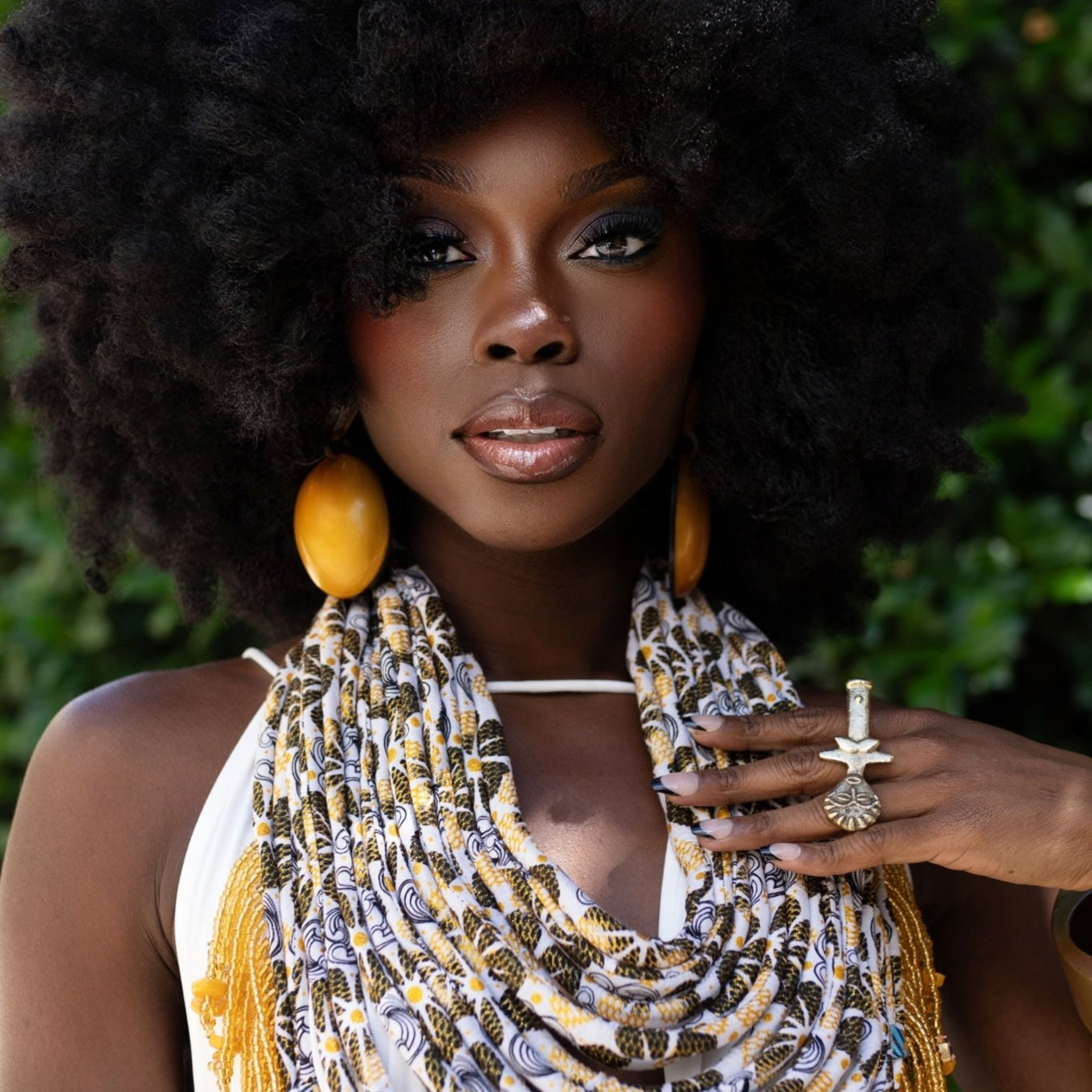 Afro Color Pop Horn Drop Earrings - Trufacebygrace