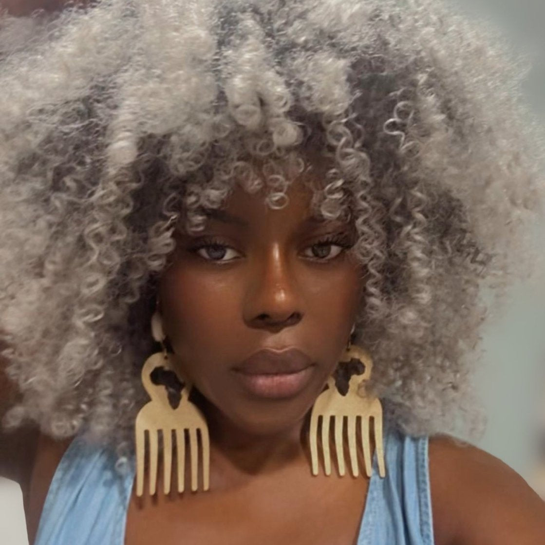 Afro Comb with Cowry Earrings - Trufacebygrace