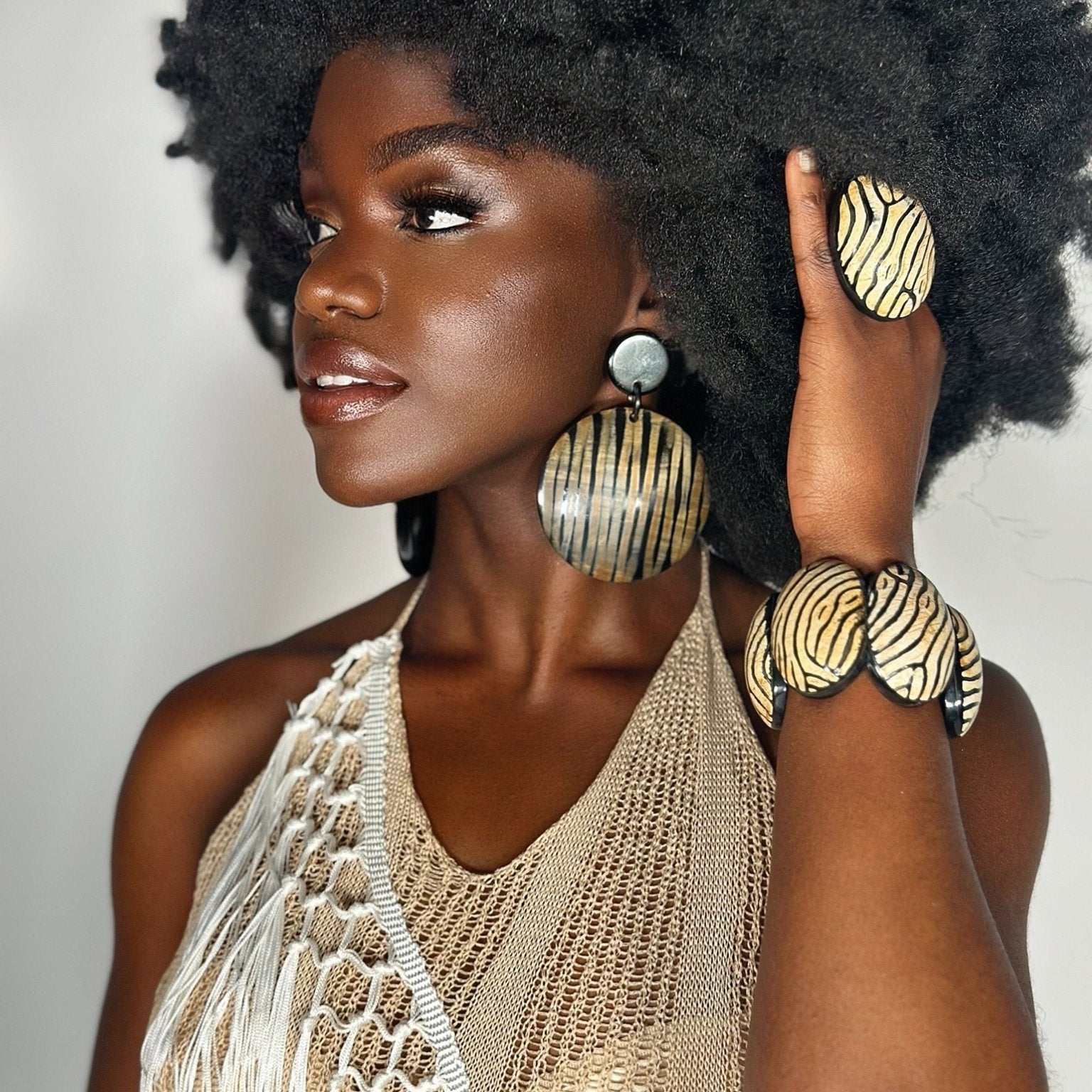 Afro Safari Horn Print Bracelets - Trufacebygrace