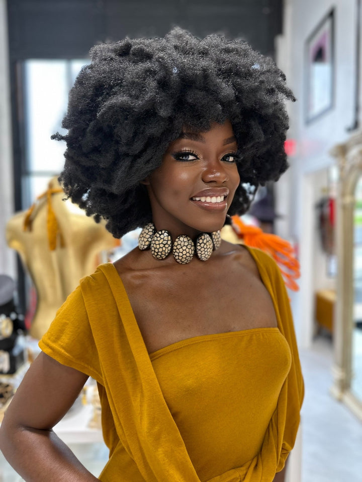 Afro Safari Horn Print Choker Necklace - Trufacebygrace