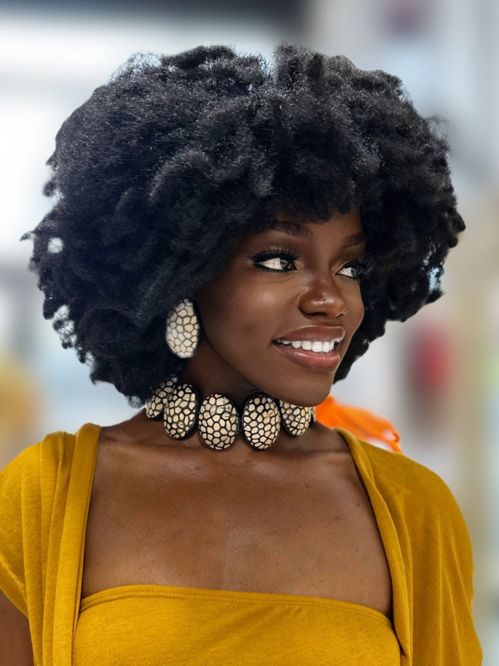 Afro Safari Horn Print Choker Necklace - Trufacebygrace