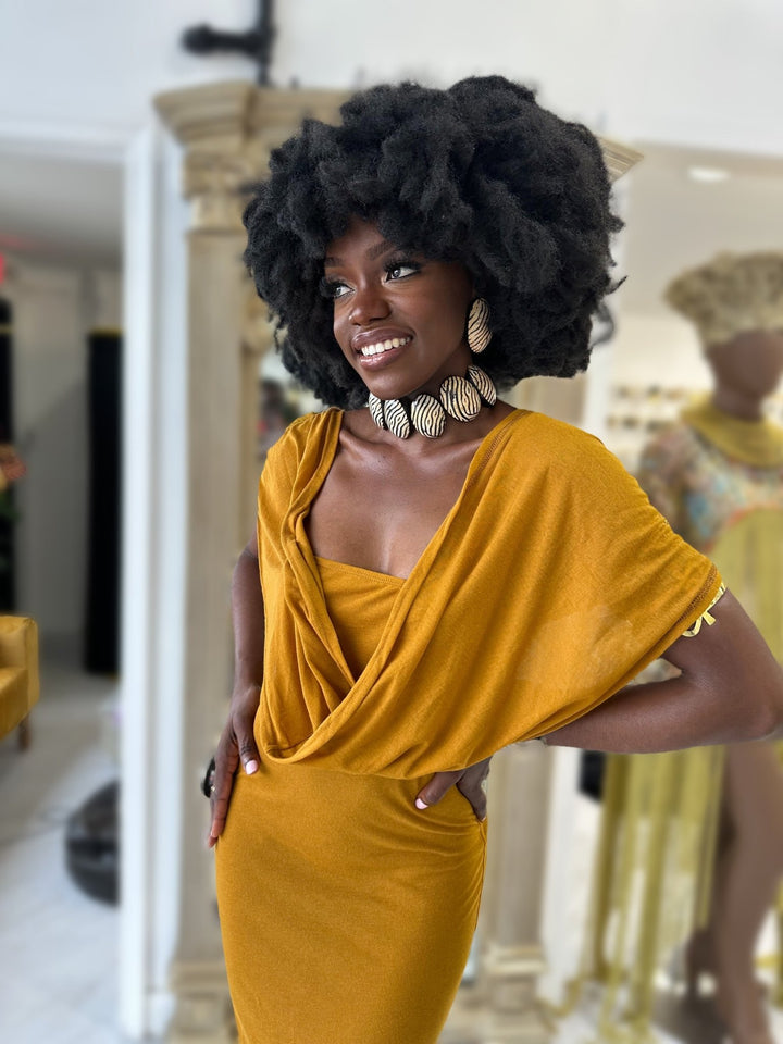 Afro Safari Horn Print Choker Necklace - Trufacebygrace