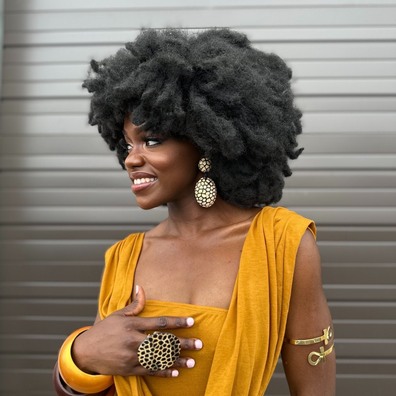 Afro Safari Horn Print Earrings - Trufacebygrace