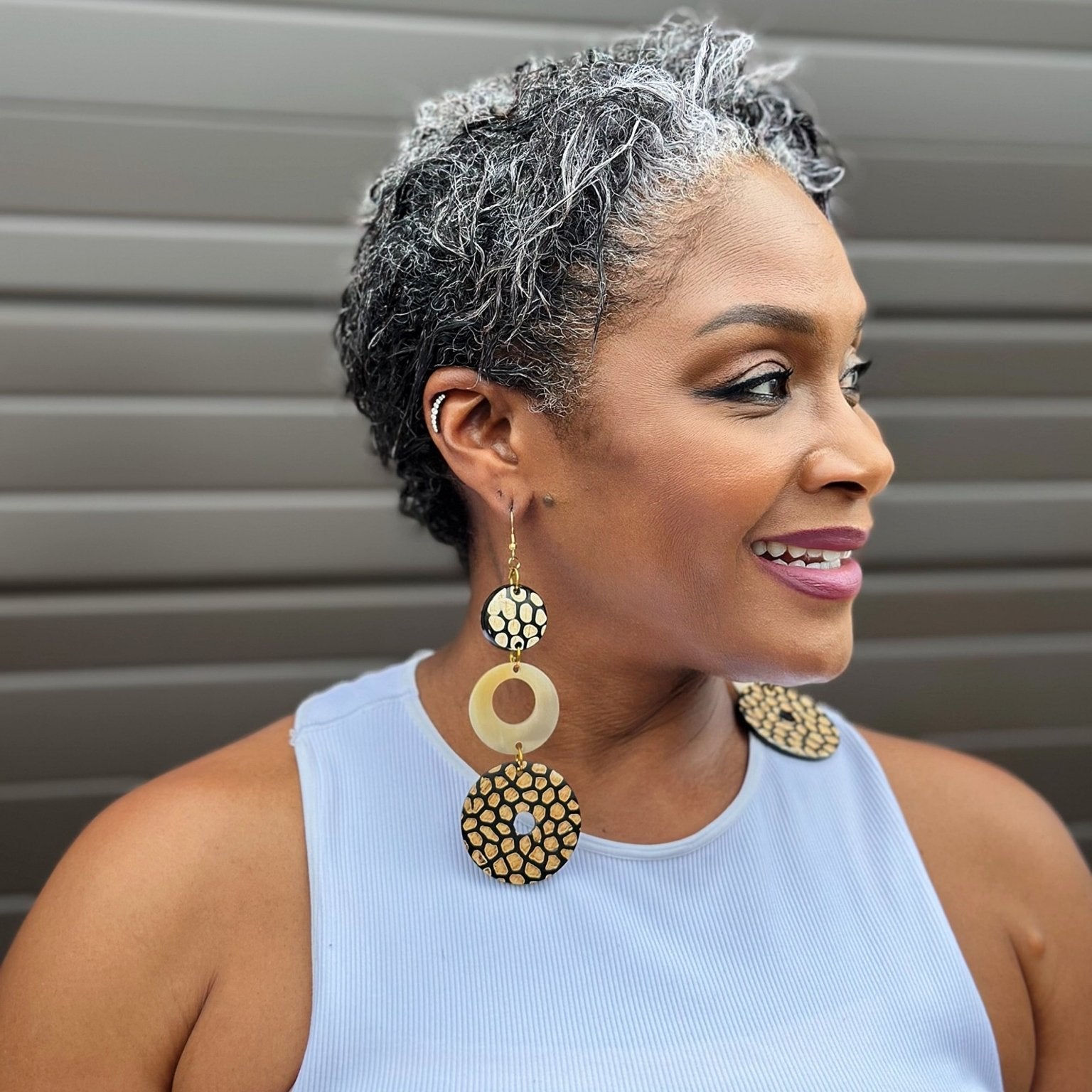 Afro Safari Horn Print Earrings - Trufacebygrace