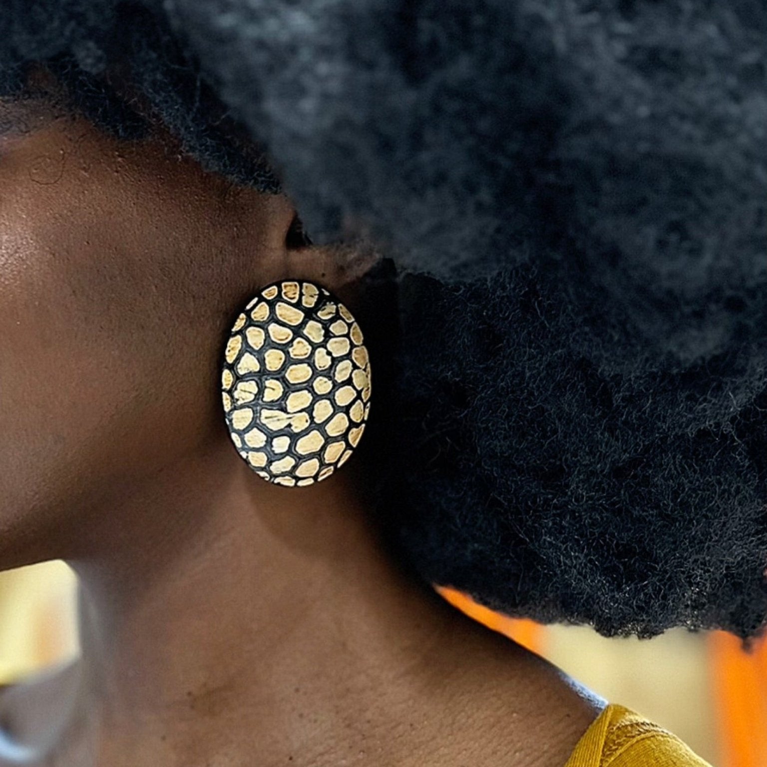 Afro Safari Horn Print Earrings - Trufacebygrace