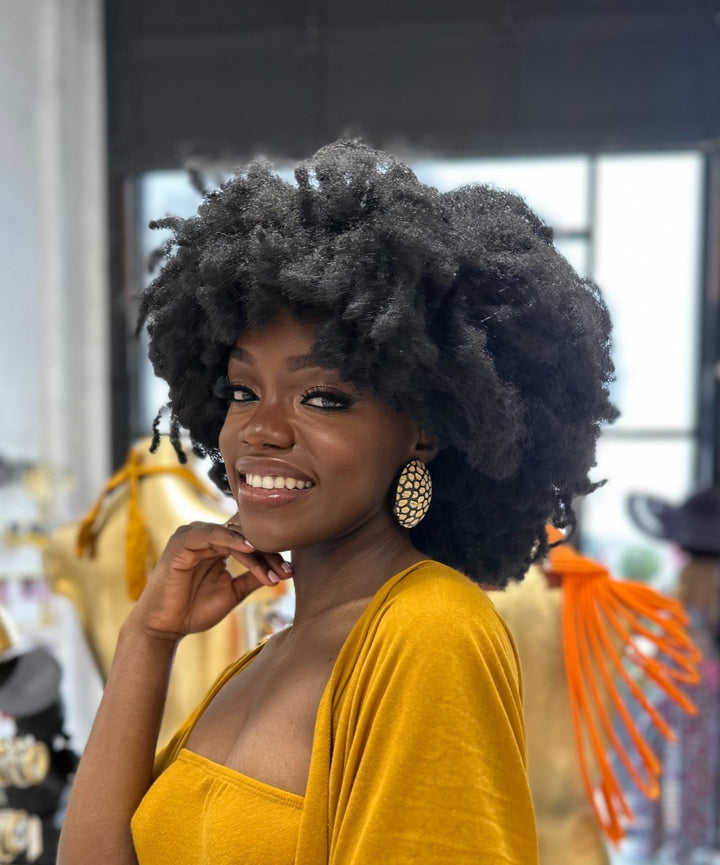 Afro Safari Horn Print Stud Earrings - Trufacebygrace