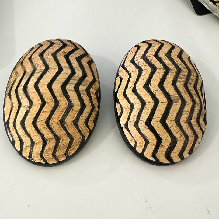Afro Safari Horn Print Stud Earrings - Trufacebygrace
