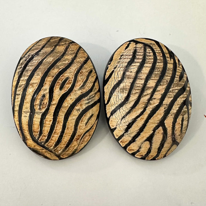 Afro Safari Horn Print Stud Earrings - Trufacebygrace