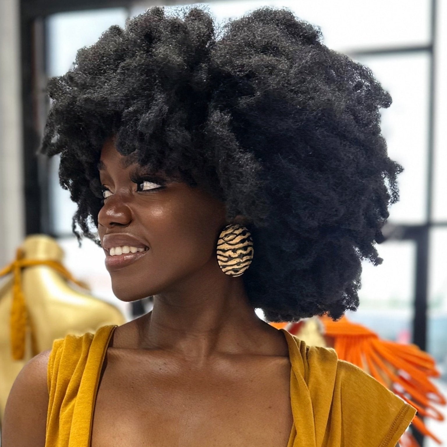 Afro Safari Horn Print Stud Earrings - Trufacebygrace