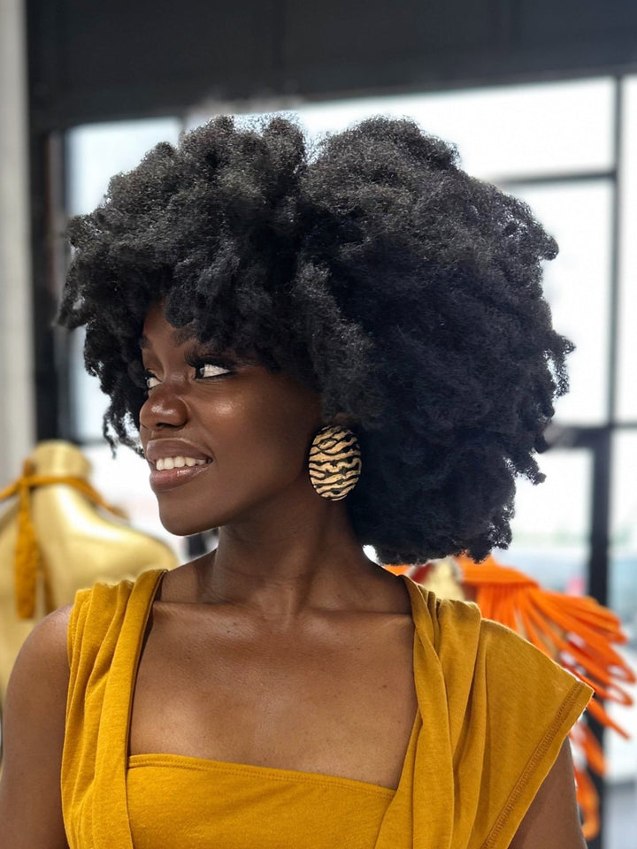 Afro Safari Horn Print Stud Earrings - Trufacebygrace