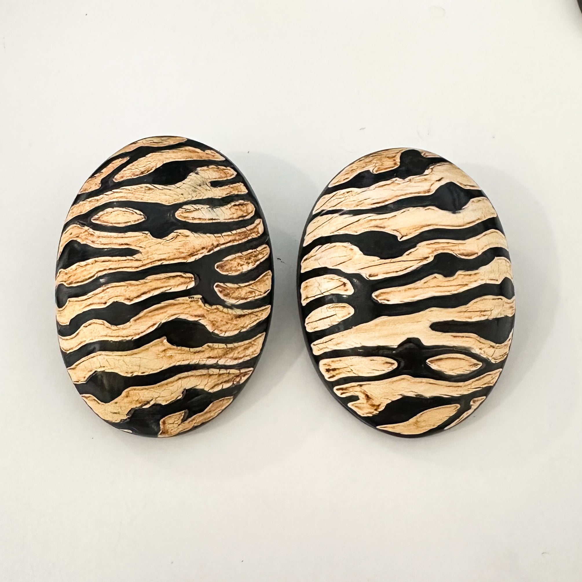 Afro Safari Horn Print Stud Earrings - Trufacebygrace