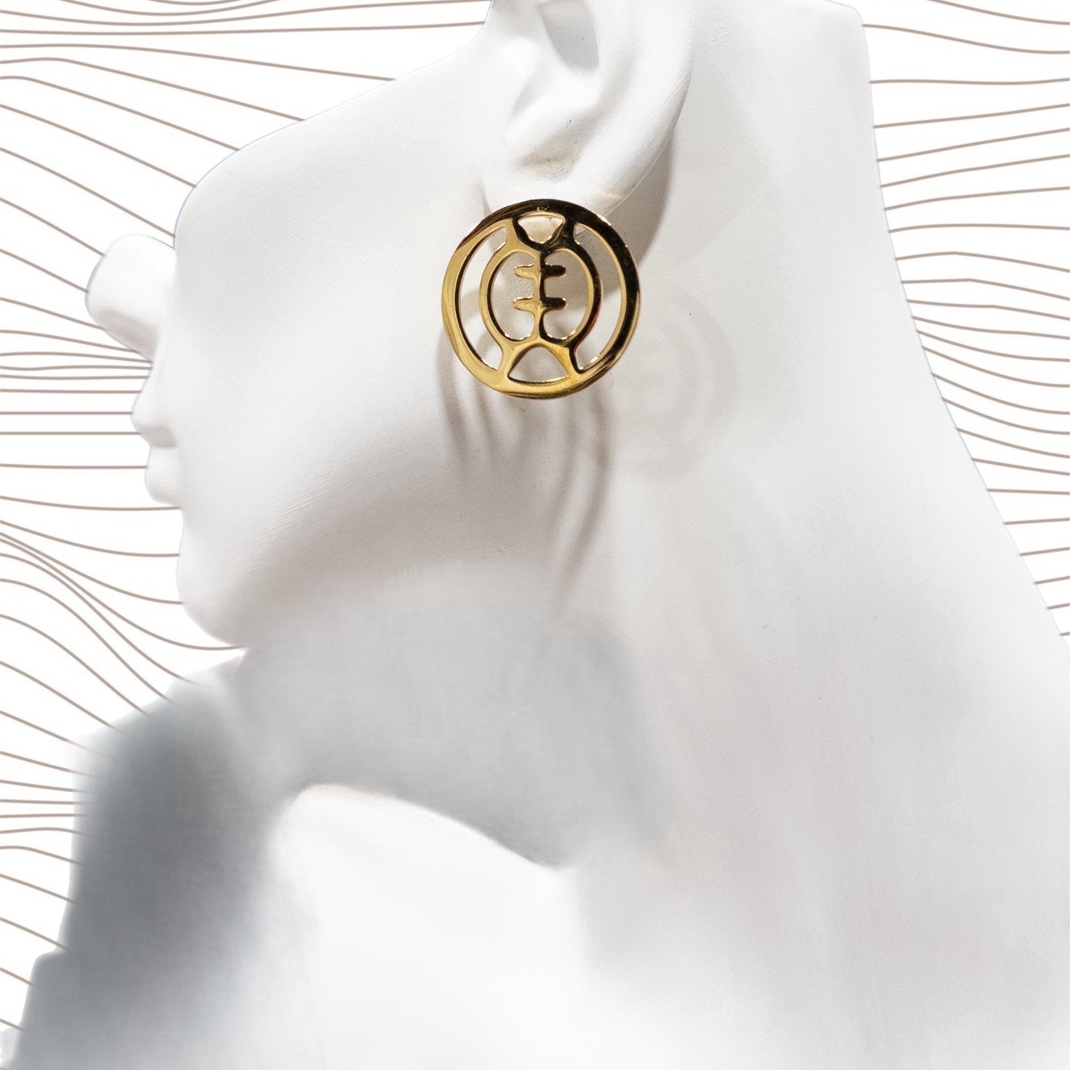 Afro Symbol Gold plated earring - Trufacebygrace