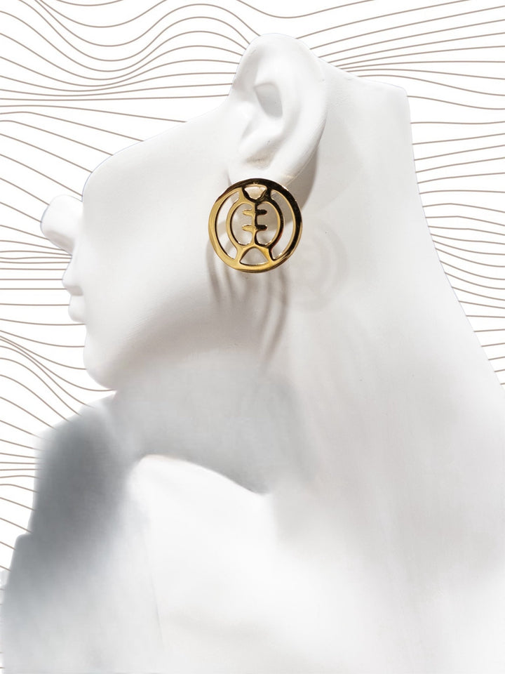 Afro Symbol Gold plated earring - Trufacebygrace