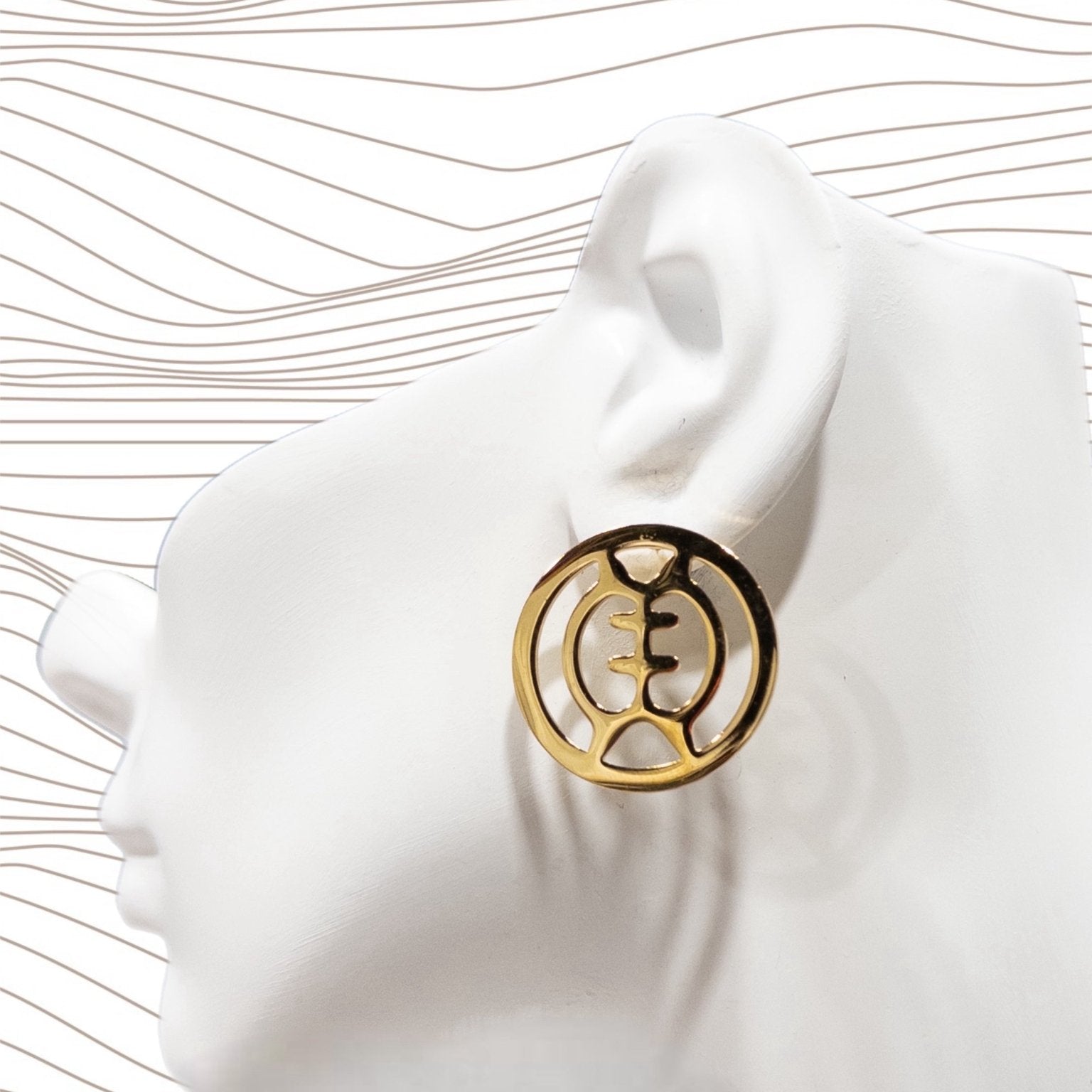 Afro Symbol Gold plated earring - Trufacebygrace