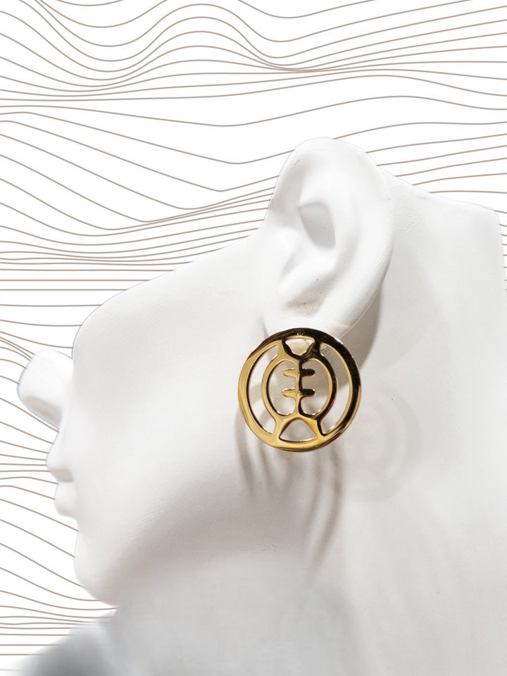 Afro Symbol Gold plated earring - Trufacebygrace