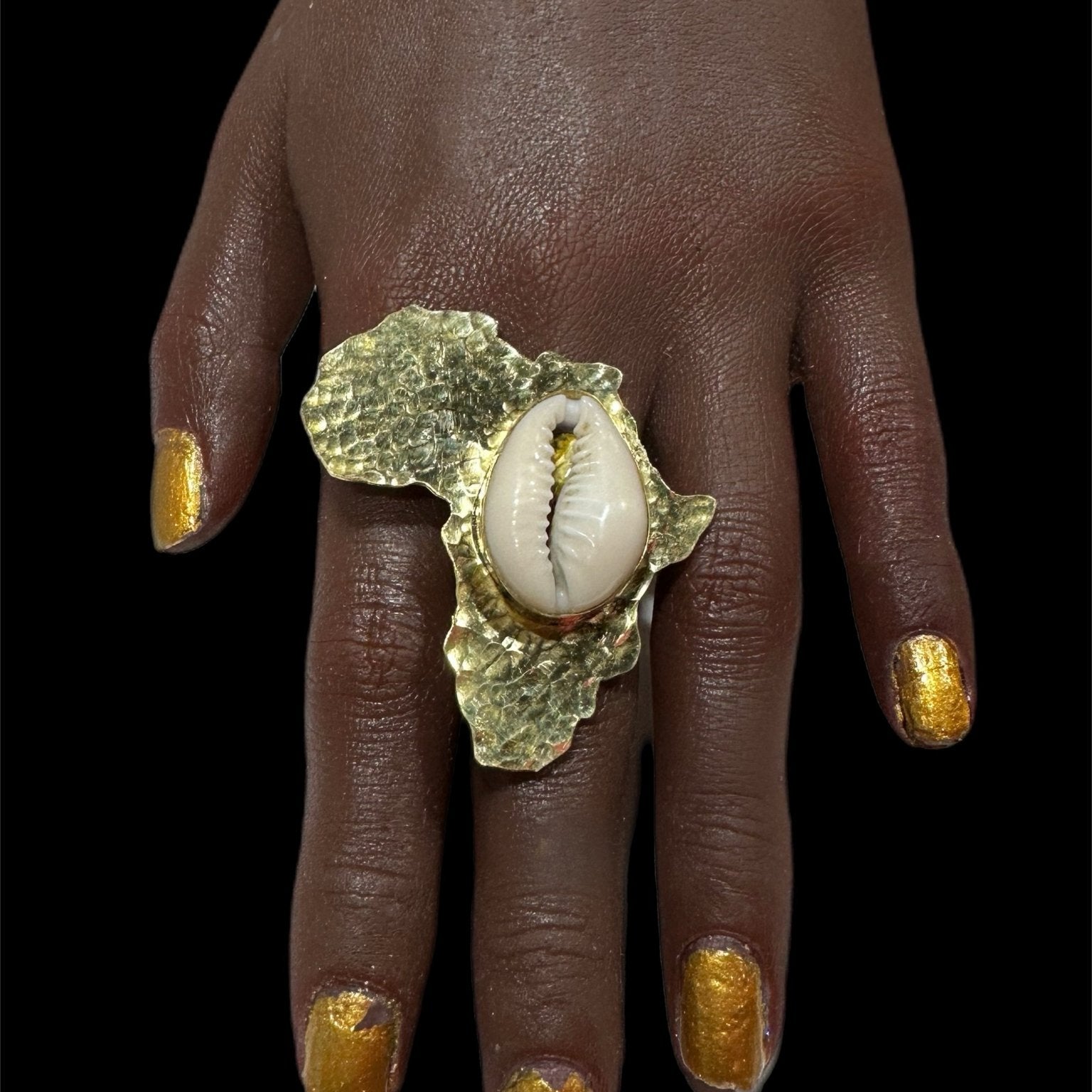 AfroMap Cowry Adjustable Ring - Trufacebygrace