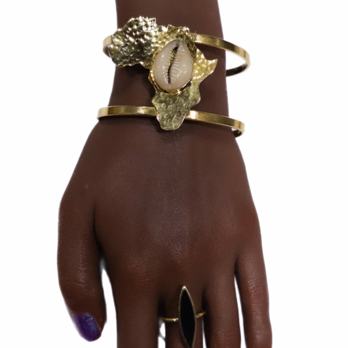 AfroMap Cowry Embrace Bangle - Trufacebygrace