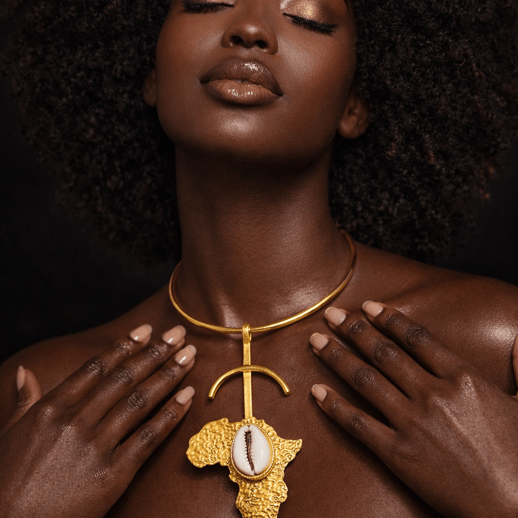 AfroMap Cowry Necklace Set - Trufacebygrace