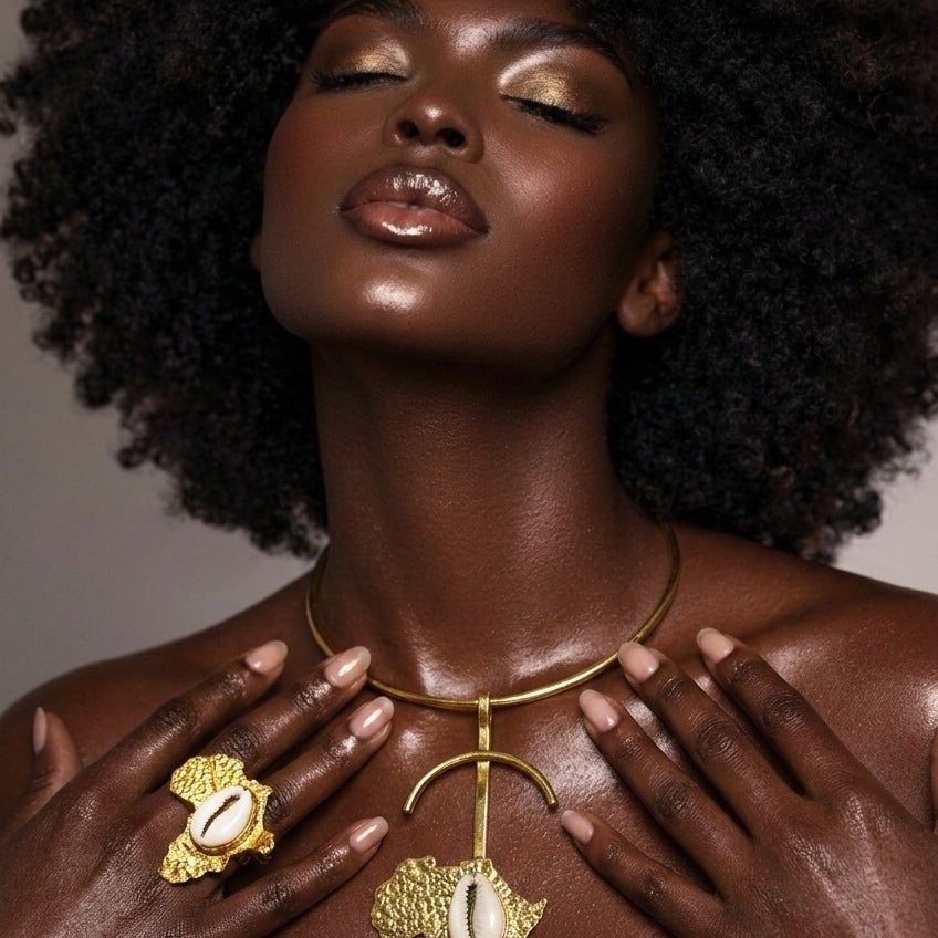 AfroMap Cowry Necklace Set - Trufacebygrace