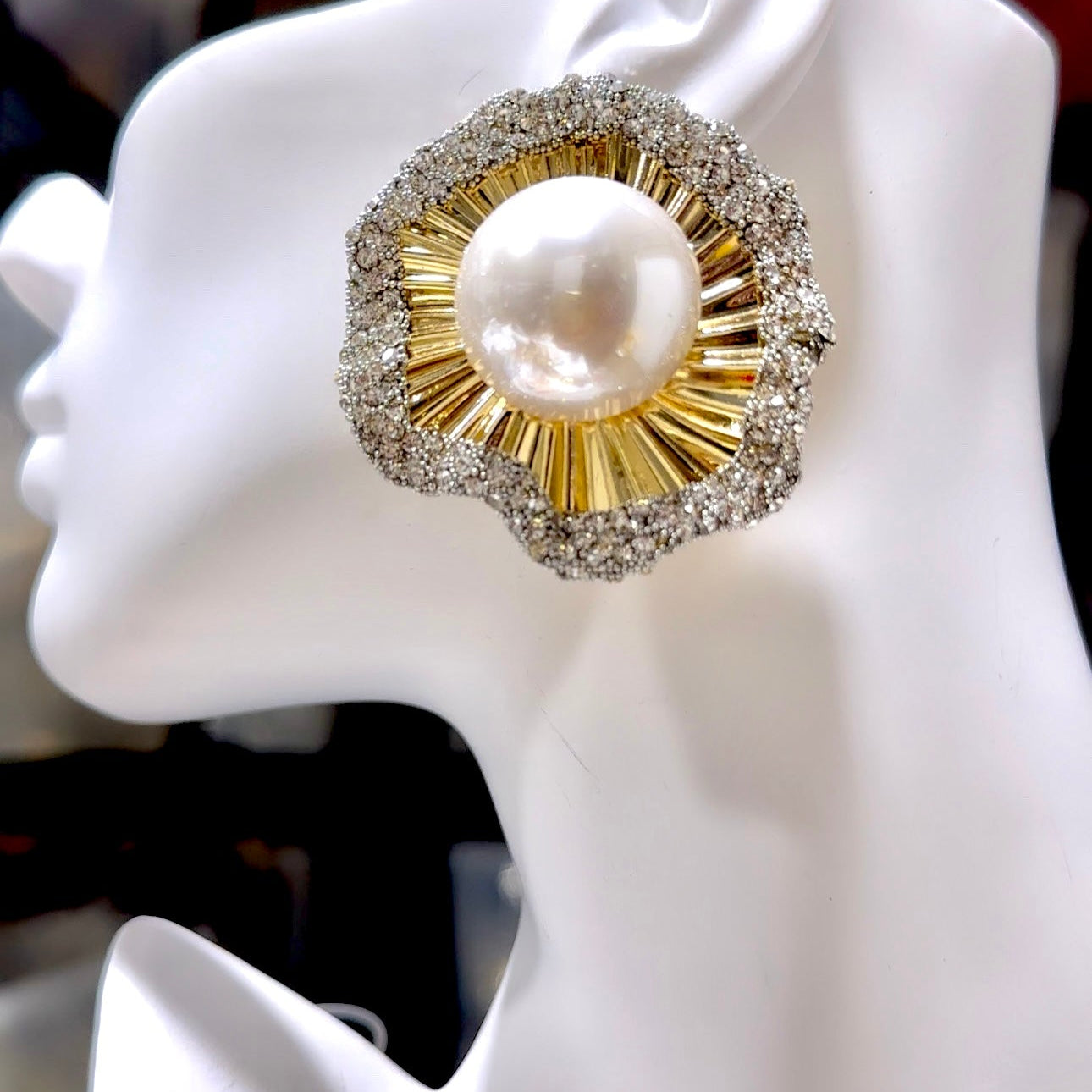 Ahuofe Pearl & Rhinestone Earrings - Trufacebygrace