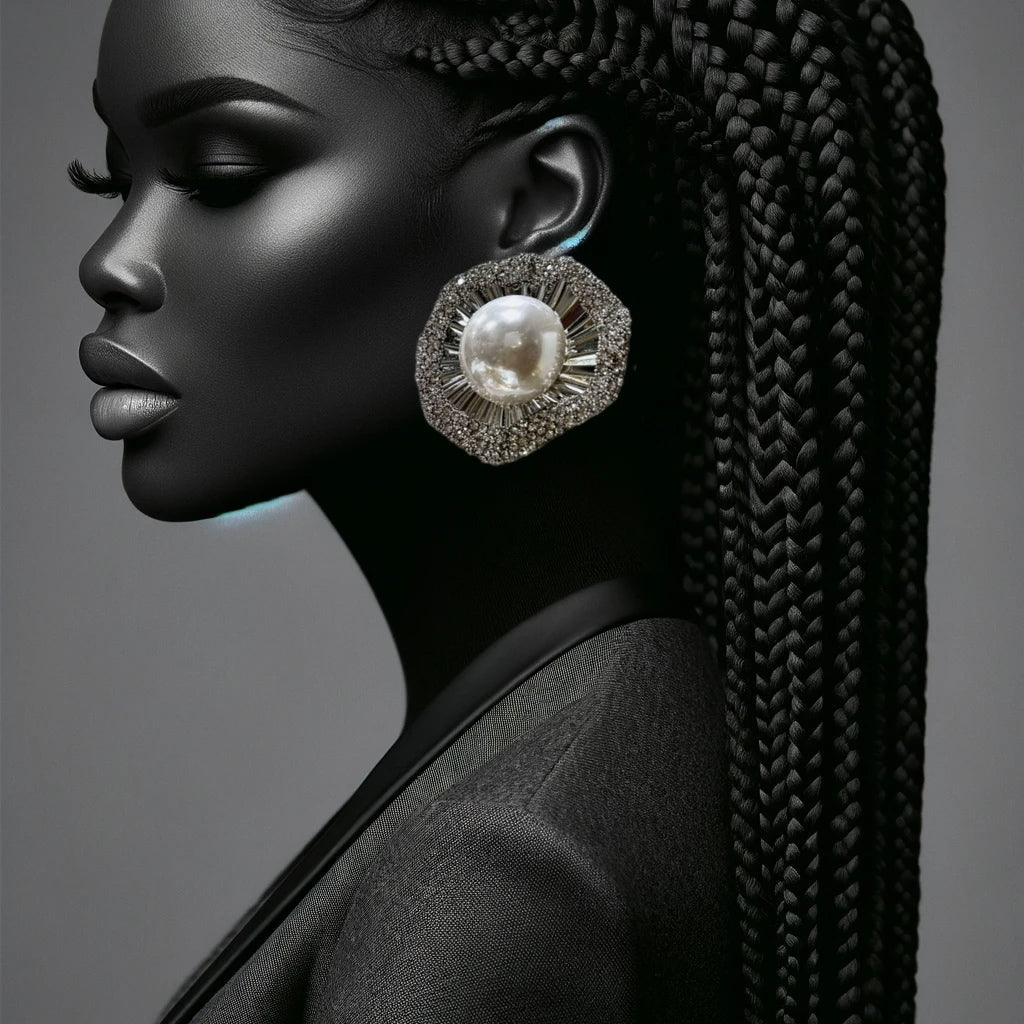 Ahuofe Pearl & Rhinestone Earrings - Trufacebygrace